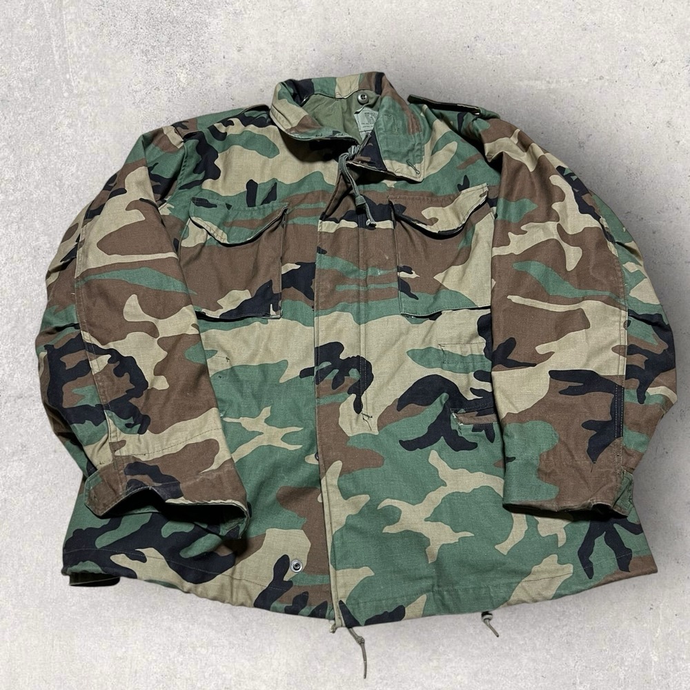 Vintage 90s Military Jacket Mens‎ Medium Camouflage Cold Weather Field Outdoors